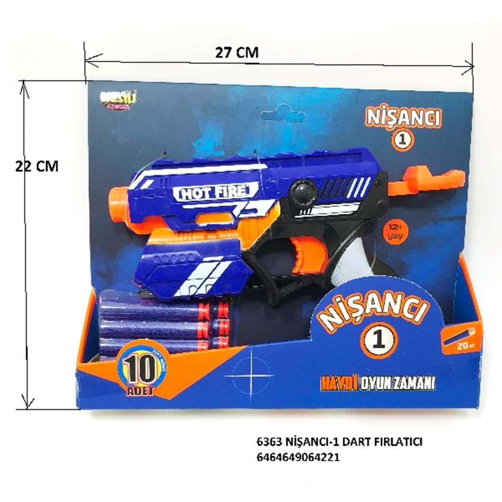 6363 NİŞANCI-1 NERF SİLAH SÜNGER MERMİ FIRLATICI (60)