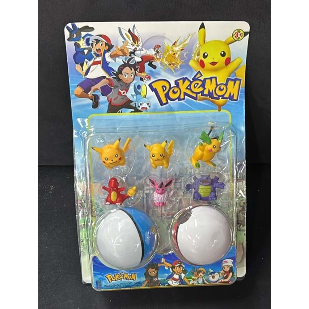 LX7661 POKEMON OYUN SETİ 2 TOP + 6 KARAKTER KARTELA (144)