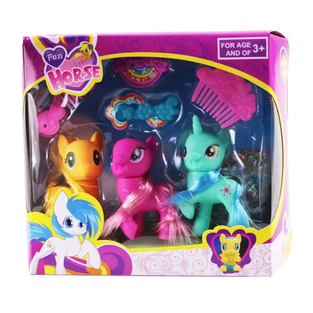L-A18-7 LOVELY HORSE 3 LÜ PONY SET (72)