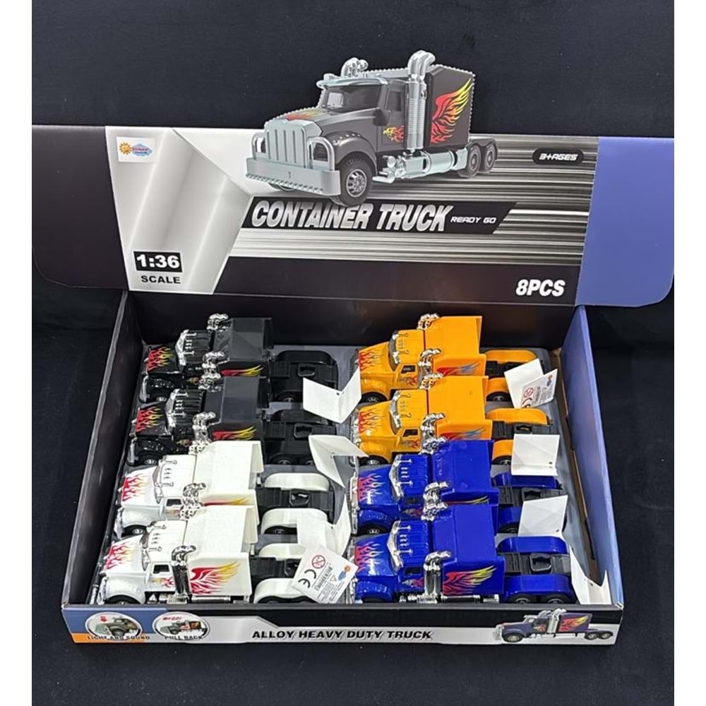 0401-14 SESLİ IŞIKLI METAL ÇEK BIRAK TIR 8 Lİ (96)