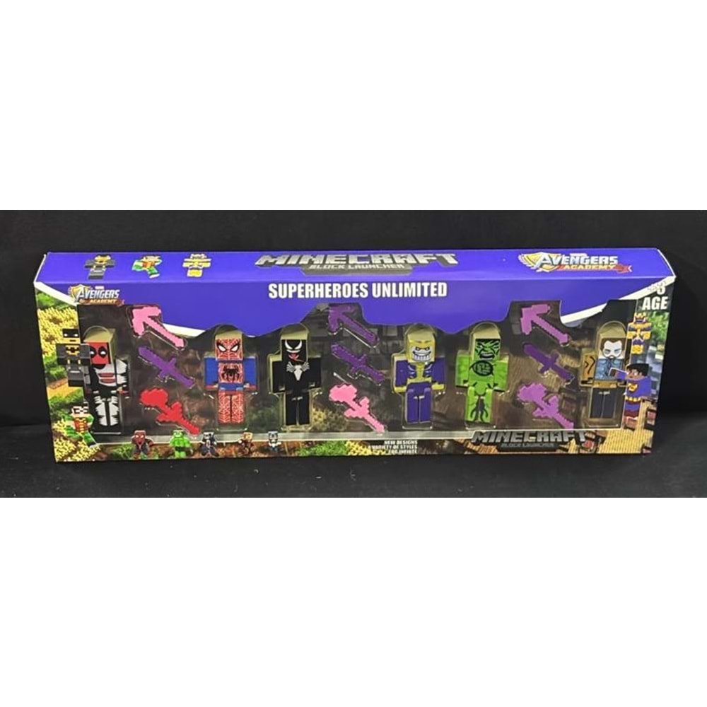 1971 MİNECRAFT 6 LI SÜPER KAHRAMAN FİGÜR KUTUDA (82)
