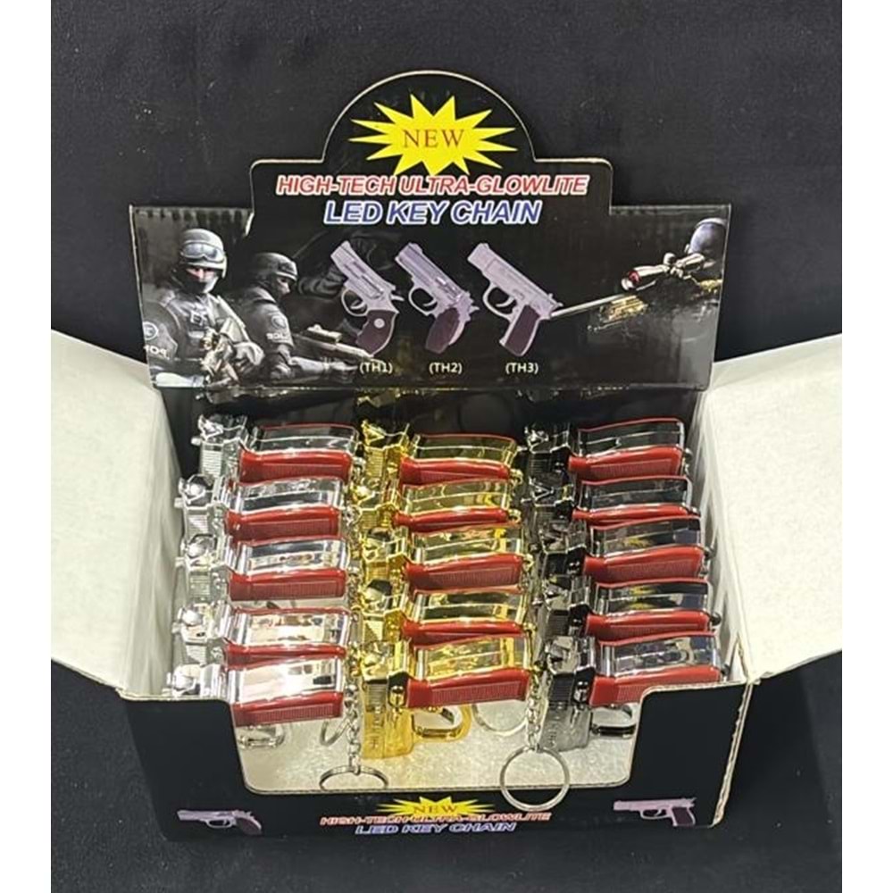 2505164 JAMES BOND 007 LAZER IŞIKLI TABANCA ANAHTARLIK 15 Lİ (720)