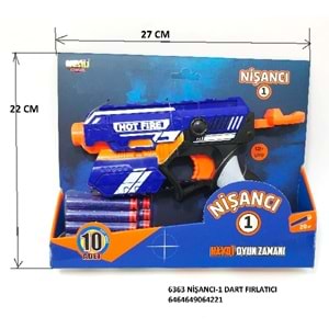 6363 NİŞANCI-1 NERF SİLAH SÜNGER MERMİ FIRLATICI (60)