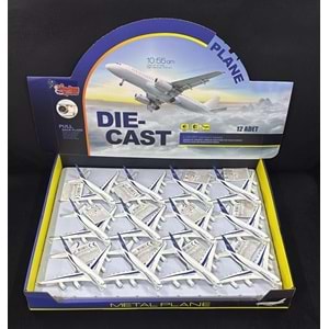 777-2 ÇEK BIRAK SESLİ IŞIKLI MAVİ BOİNG YOLCU UÇAĞI 12 Lİ (144)