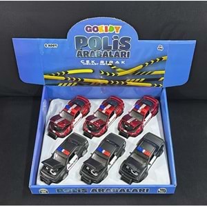 62206 GOKIDY METAL ÇEK BIRAK POLİS ARABASI 6 LI (96)