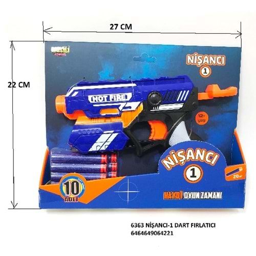 6363 NİŞANCI-1 NERF SİLAH SÜNGER MERMİ FIRLATICI (60)