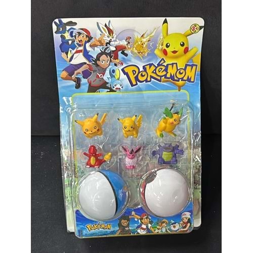 LX7661 POKEMON OYUN SETİ 2 TOP + 6 KARAKTER KARTELA (144)