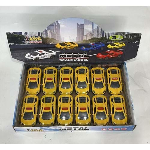 ILK002 METAL ÇEK BIRAK SPOR TAKSİ LAMBORGHİNİ 12 Lİ (120)