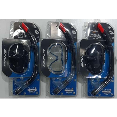 M305P+SN02 SNOB PC. YETİŞKİN MASKE&ŞNORKEL SET 12 Lİ