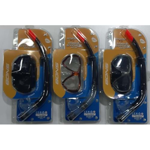 M306P+SN02 SNOB PC. YETİŞKİN MASKE&ŞNORKEL SET 12 Lİ