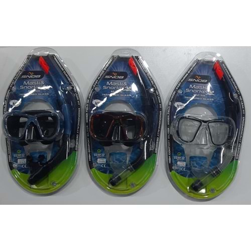 M307+SN02 SNOB TEMP. YETİŞKİN MASKE&ŞNORKEL SET 12 Lİ