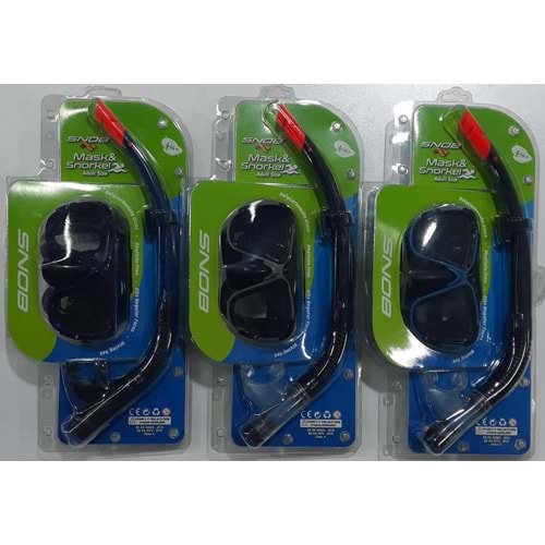 M307P+SN02 SNOB PC. YETİŞKİN MASKE&ŞNORKEL SET 12 Lİ