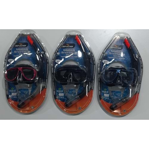 M308+SN02 SNOB TEMP. YETİŞKİN MASKE&ŞNORKEL SET 12 Lİ