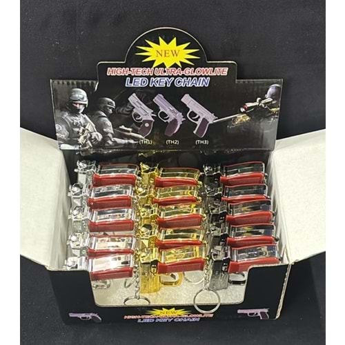 2505164 JAMES BOND 007 LAZER IŞIKLI TABANCA ANAHTARLIK 15 Lİ (720)