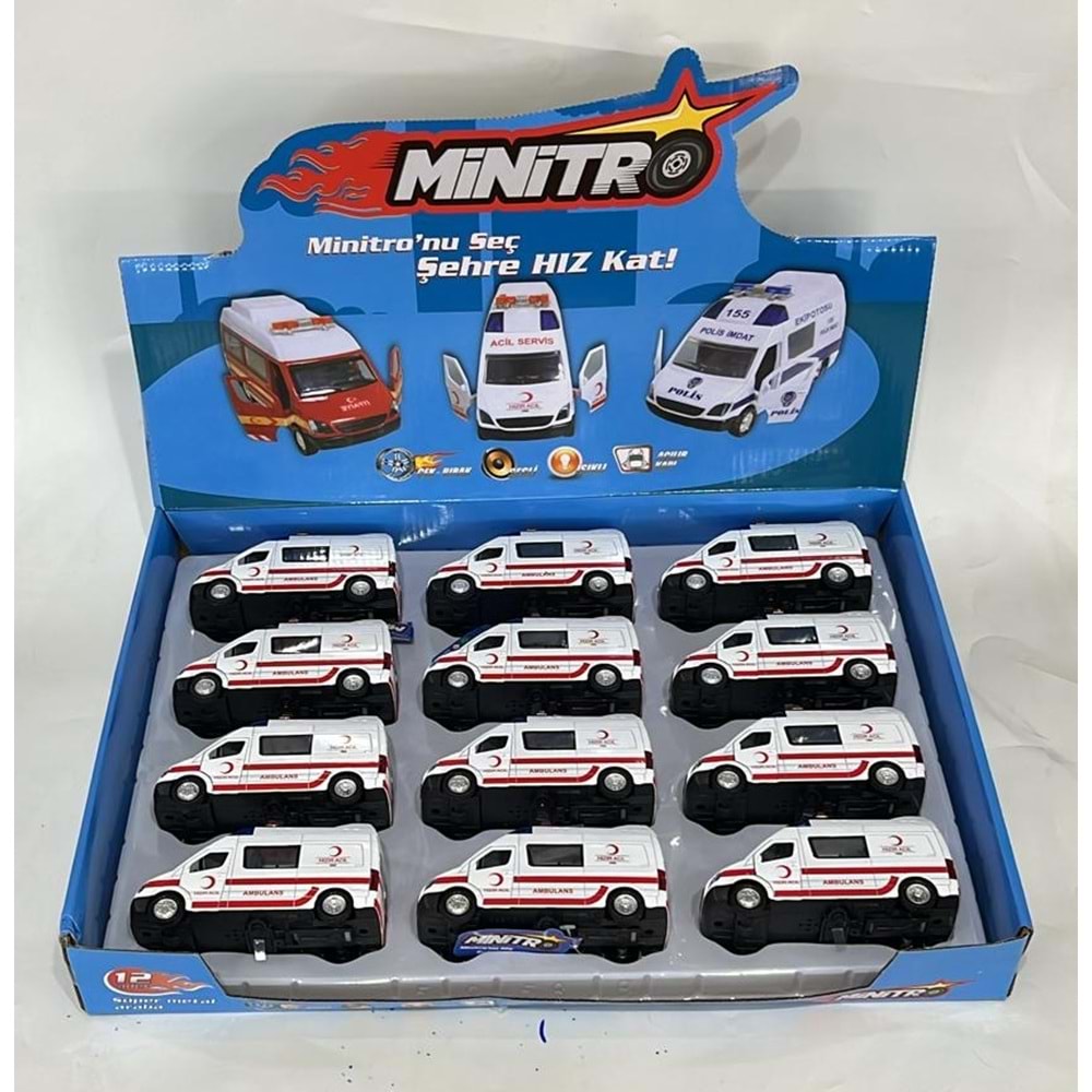 FY5058SA-12D MİNİTRO SESLİ IŞIKLI CEKBIRAK AMBULANS 12 Lİ (144)