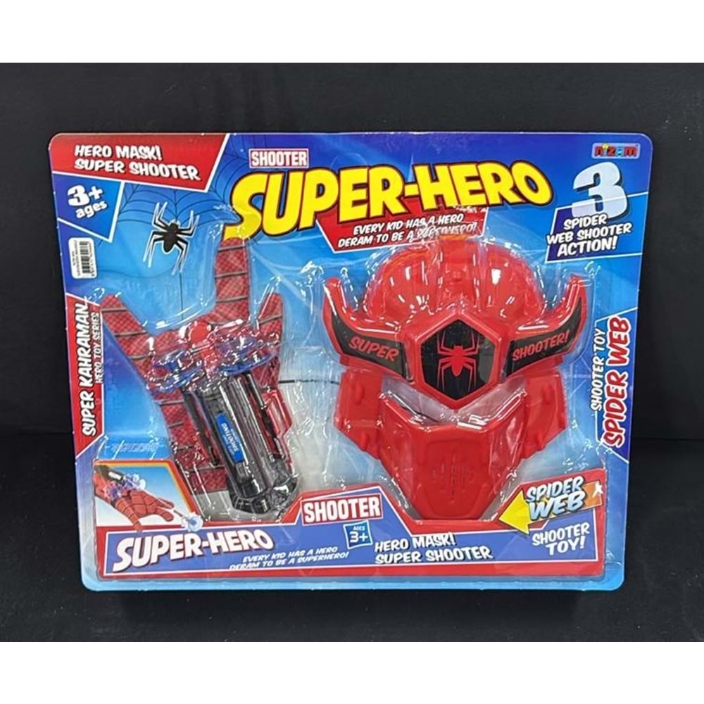 NZM-466 SÜPERHERO MASKELİ SPİDERMAN ELDİVEN (36)